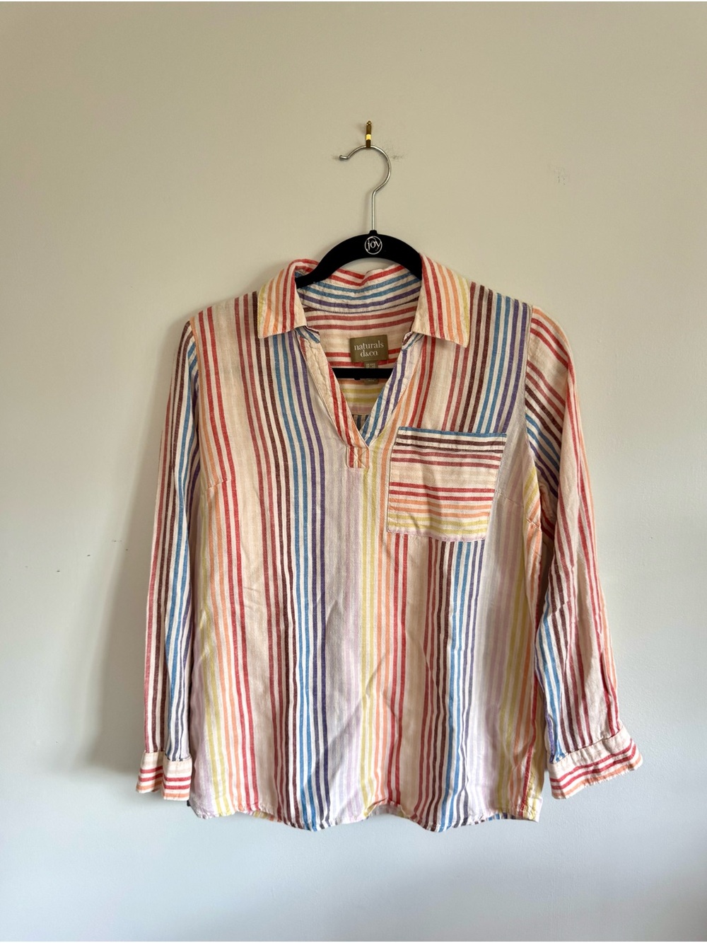 Striped Multicolor Linen-Blend Men's Shirt